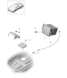 Panneau de commande / Système de navigation / Unité radio / Partie réception / TV / microphone 981C Cayman GT4 2016