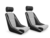 Nürburgring Bucket Seats, Leatherette / Houndstooth, SET OF 2. Porsche 356 / 911 / 912 1950–89