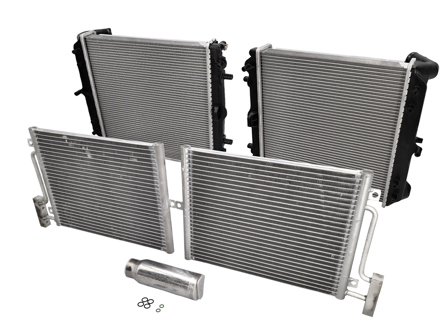 Set radiatore acqua e aria condizionata (aria condizionata). Porsche 996 / Boxster 986 / 996 GT3 - 94457314301, 99757391101, 99610613151, 99610613251