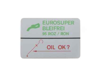 Etichetta carburante: 95 ottani Porsche - 92800611703 - PAK95