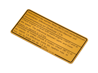 Sticker for Engine Oil Level. Porsche 964 / 993 - 96400611100 - 1601502600, 911858-02