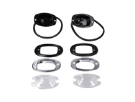 Number plate light, Complete. Porsche 356B / 356C - 64463160105, 64463160505, 64463161105, 64463161405, 64463161505 - 644.631.601.05.SET