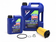 Oil filter service kit with drain plug & Liqui Moly 0w-40 for Porsche 718 (982) Boxster / 718C (982C) Cayman - 9A210722500, 99970768540, 0PC115466