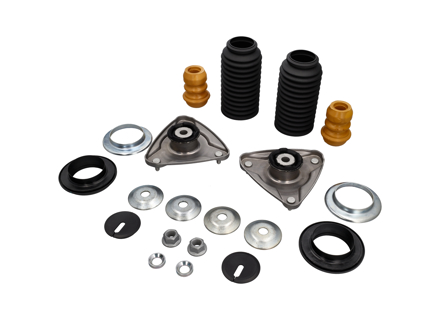 Front Shock Absorber Top Mount & Overhaul Kit. Porsche 987 Boxster 2005-08 without PASM - 99970345740, PAF103353, 99734310701, 99734301801, 99634351505, 99634351701, 99634351100, 99634351101, 99634351300, 99634330102, 99634350500