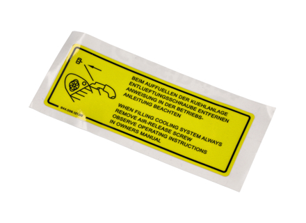 Aufkleber-Kühlmittel-Nachfüllpackung. Porsche 924 / 924S / 944 - 94400612100 - PAK4E2