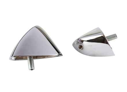 Mounting bracket set for rear reflector, chromed. Porsche 356B / 356C - 64473150705, 64473150805 - 1696002410, EQ960010