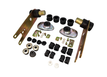 Kit de reconstruction de suspension utilisant des bagues Shore standard. Porsche 911 turbo 1975 - 1976 - 91134101800, 91134379203, 90133105900, 91133379302, 91133379305, 93034190100, 93034190200, 90133300301, 90133300309, 91133352100, 90134378200, 91150193300, 91150193400, 99952310301, 90006706302, 90006706303