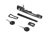 Door handle. Porsche 924S / 944 includes keys, black and chrome insert - 94453890500, 94453890600, 477837037H, 477837038H, 94453890503, 94453890603