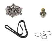 Kit pompa acqua, cinghia e termostato. Porsche 987.2 Boxster 987.2 / Cayman / 997.2 C2 / 997.2 C4 (non Turbo) - 0PB121035A, 9A110622503, 9A110221601, 9A110604802, 9A110604801, 9A110604800, 9A110630500, 99970762540, PAF008955A, 9A110655800, 0PB121688A