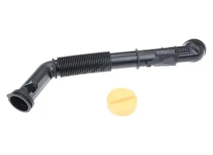 Oil filler tube / neck pipe and filler cap kit. Porsche 996 Carrera - 99610715060, 99610715061, 99710713100, 99610703550, 99610703551, 99610703552 - URO-015845, URO-017650