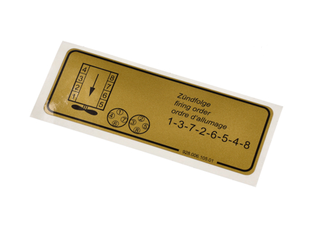 Sticker Firing Order. Porsche 928 S2 1984-86 - 92800610500