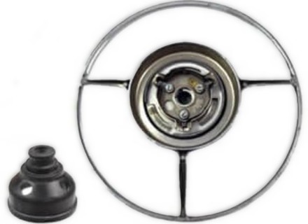Chrome Horn Ring With Attachment. Porsche 356 B / 356 C - 64434708505 - 644 347 085 05C