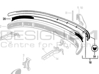 Modanatura Paraurti Posteriore Porsche 356A - 64450504300 - CB.022.007