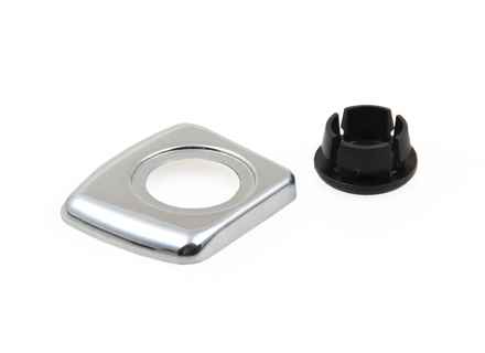 Chromen eindkapje voor de deurontgrendelingsknop, rechterkant. Porsche 911 1965-68 - 90155549550, 90155549650 - TRP11.6.100, TRP11.6.101