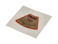 机油滤清器盒贴纸（FRAM）。保时捷 356 - NLA70100900 - 356234-02
