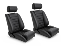 LeMans Bucket Seats, Black Leather, SET OF 2. Porsche 356 / 911 / 912 1950–89
