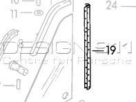Guarnizione verticale frontale 1/4 vetro. Porsche 356 - 64454293302, 356099/001, 356099-001