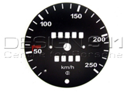 Snelheidsmeterschaal voor conversie van mijl naar km/h (250 KM/H) voor Porsche 911 69-74 (250 KM/H) - 91164150100, 911886-02