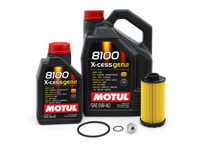 Oil filter service kit with drain plug & MOTUL 8100 X-CESS GEN2 5W-40 for Porsche 718 (982) Boxster / 718C (982C) Cayman - 9A210722500, 99970768540, 0PC115466