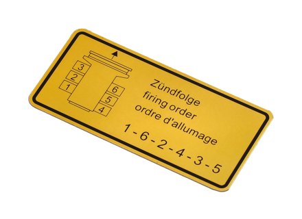 Autocollant Ordre d'allumage. Porsche 911 1969-78 / 930 1975-77 / 914 - 90100650200 - 1601500806