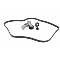 Drive belt with tensioning damper, idler pulley Kit . Porsche 955 / 957 / Cayenne V6 - 95510229900, 95510236101, 95510236100, 95510227600, 95510293300