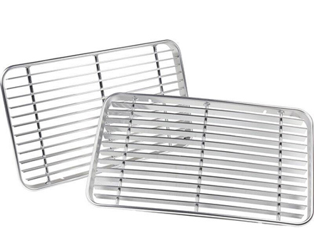 Griglie di ventilazione (set da 2) curve per cofano motore. Porsche 356B T6 / 356C T6 - 64455904106, PCG55904106 - 356134-01, 1684551010