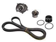 Kit de inserción de bomba de agua, correa y termostato. Porsche 957 Cayenne S/GTS/Turbo - 94810603301, 94810612500, 94810612501, 7PP903137, 95510225100, 94810610103