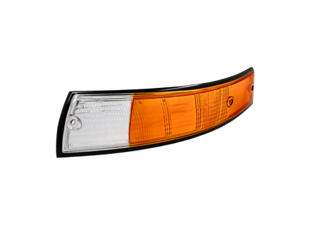 Indicatorlens Voor, met ZWARTE rand. Porsche 911 1967-74 - 91163194300, 91163194400 - P14964S, P14964D, 1695450770, 1695450780