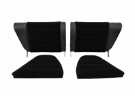 Rear Seat Set, Black Leather or Leatherette / Corduroy. Porsche 911 / 912 F-Model 1965–73