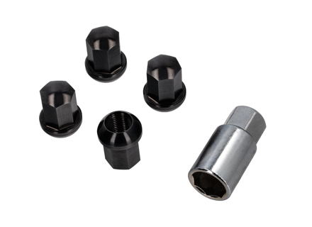 Wheel locks with key, Aluminium in black finish. Porsche 911 / 964 / 993 / 944 / 968 / 928 / 924 - 9210110S, 99336105700