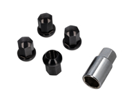 Cerraduras de rueda con llave, Aluminio en acabado negro. Porsche 911/964/993/944/968/928/924 - 9210110S, 99336105700