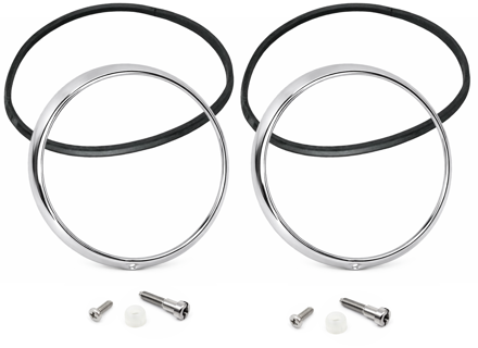 Headlamp bezel cover (in Chrome) set. Porsche 911 / 964 - 91163114101, 91163114100