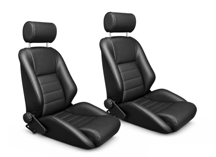Nürburgring R Bucket Seats, Black Leather, SET OF 2. Porsche 356 / 911 / 912 1950–89