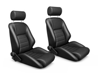 Nürburgring R Bucket Seats, Black Leather, SET OF 2. Porsche 356 / 911 / 912 1950–89