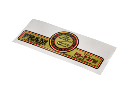发动机贴纸 Fram 机油滤清器容器 F3-P2/W。保时捷 356 - 64470101200 - 356234-18