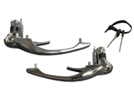 Türgriffe in CHROM (mit Schlössern und Schlüsseln). Porsche 911 1972-86 - 91153106100, 91153894105, 91153106135, 91153894100, 91153894200, 91153894205, 91153106200, 91153106235 - 1687100710