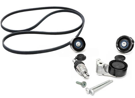 Drive belt tensioning roller & belts kit. Porsche Cayenne 3.6L / Panamera 3.0L - 94610211875, 94610211876, 7PP145279, 95814527901, 94810226175, 94810240375, 94810240323, 94810240321, 94810240300, 94810240322, 7PP903137A