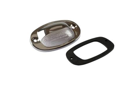 Boîtier, lentille et joint, éclairage de plaque d'immatriculation, Chrome. Porsche 356B / 356C - 64463160505, 64463161105, 64463161405 - 1695650900, 1695600710