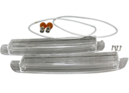 Juego de 2 lentes para intermitentes Frontales TRANSPARENTES. Porsche 944S2 / 944T - 95163116100, 95163116200 - JPS944S2-FILY-CL, 1695450610