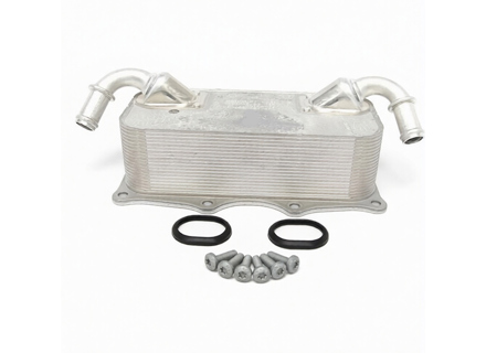 Engine oil heat exchanger & gaskets kit. Porsche 958 Cayenne / 970 Panamera - 94810728121, 94810728122, 94810717520 - 31290, V45-60-0004