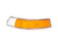Indicator lens Front with CHROME Rim. Porsche 911 1967-74 - 91163194301, 91163194401