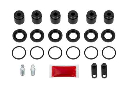 Kit pistone e guarnizione pinza freno anteriore per pinze a 6 pistoncini. Porsche 718 Boxster / Cayman / 991 / 992 - 9P1698671, 9P1698671A, 9P1698671B - 230952