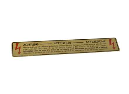 Sticker Battery Warning. Porsche 928 / 928S - 92870115502 - PAKBD