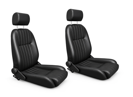 Spider Bucket Seats, Black Leather or Leatherette, SET OF 2. Porsche 356 / 911 / 912 1950-89