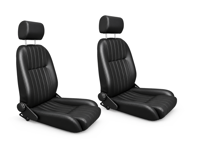 Spider Bucket Seats, Black Leather or Leatherette, SET OF 2. Porsche 356 / 911 / 912 1950-89