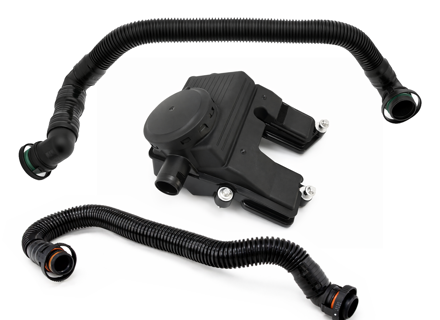 Kit séparateur air/huile et durites. Porsche 958 Cayenne S 4.8L 2011-2018 / 970 Panamera 4.8L 2010-2018 - 94810713522, 94810724720, 94810724520