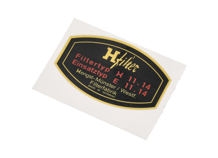Oil filter decal decal H-Filter. Porsche 911 / 912 - 64470100300 - 1601503600