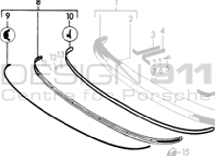 Modanatura paraurti anteriore. Porsche 356B/356C - 64450504107 - CB.022.006, 9103, 1684300206