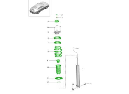 Rear Coil Spring Kit With Sports Suspension (M030 / M031). Porsche 991.2 Carrera 2016-19 - 99133353115504, 99915216300, 9P1512103A, 9P1512137A, 99133310501, 99133350400, 99133351100, 99133369101, WHT008575, WHT008558