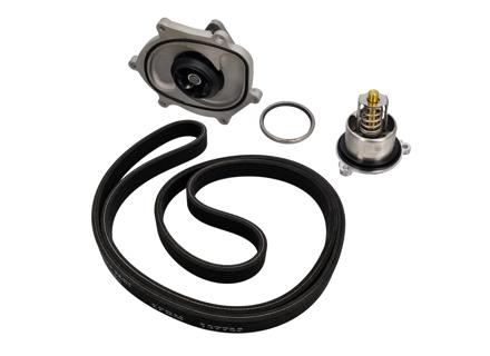 Water pump, belt & thermostat kit. Porsche 991.1 Carrera 2S / Carrera 4S - 0PB121035A, 9A110221800, 0PB903137A, 9A110222602, 9A110622603, 9A712111000, 9A110655900, 0PB121688